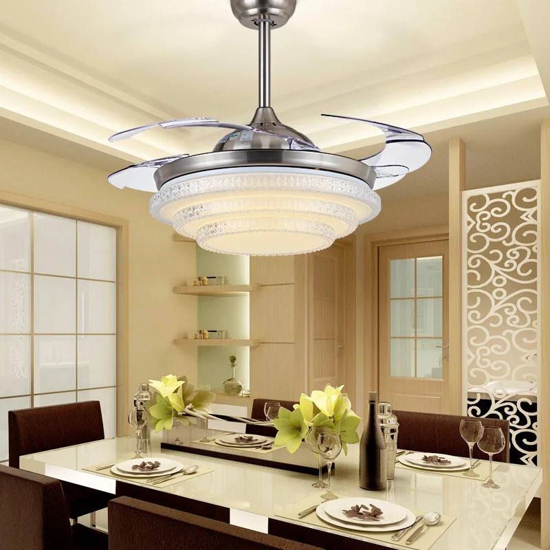 Современный потолочный вентилятор светильник Невидимый Bluetooth Динамик поколения