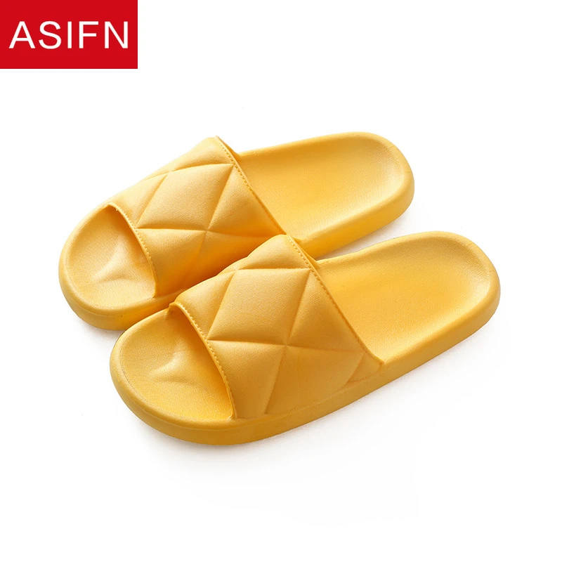 

ASIFN Summer Home Slippers Women Indoor Slides Soft Thick Bottom Non-slip Simple Bathing Bathroom House Slippers Men Shoes