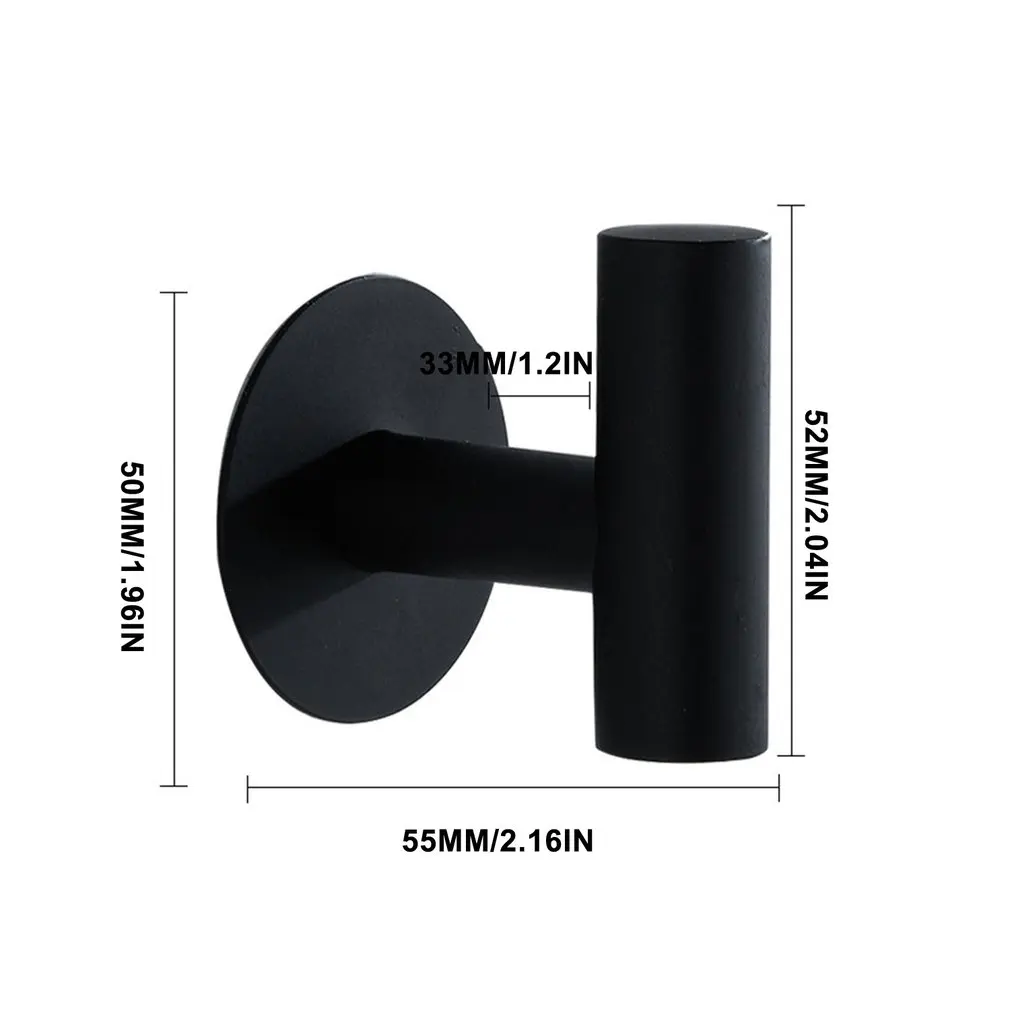 

2 PCS Black Robe Hook Stainless Steel 304 Bathroom Single Bath Towel Hook Clothes Hanger Wall Mounted, Matte Black