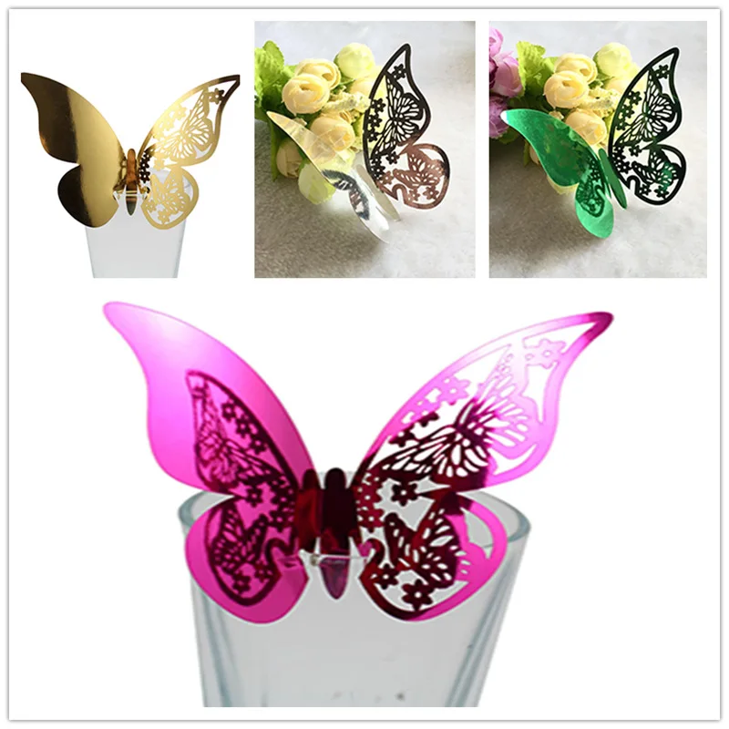 20 шт. белые синие розовые фиолетовые визитные карточки с бабочкой Место эскорт