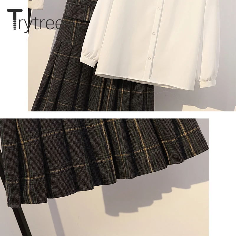 Осенне-зимний комплект из двух предметов Trytree повседневная однобортная блузка с