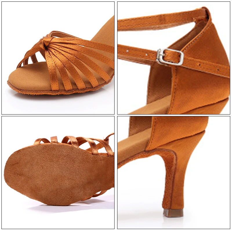 Женские туфли для танцев профессиональные атласные бальных танго сальсы Каблук