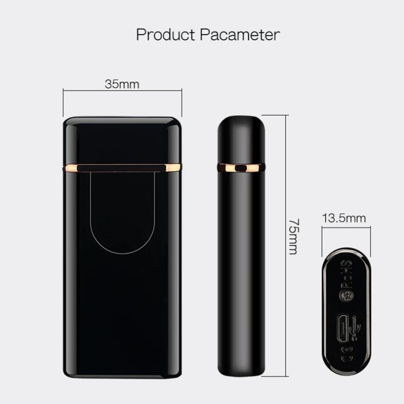 Зажигалка для сигарет с двумя дугами и защитой от отпечатков пальцев usb дисплей