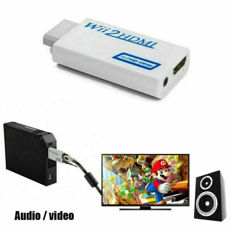 2021 Full HD 1080P Wii в HDMI совместимый преобразователь адаптер конвертер 3 5 мм аудиовыход