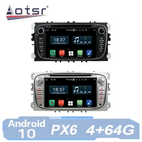 aotsr car radio android 10 for ford mondeo transit tourneo connect s max gps navigation 2 din multimedia dvd player carplay px6