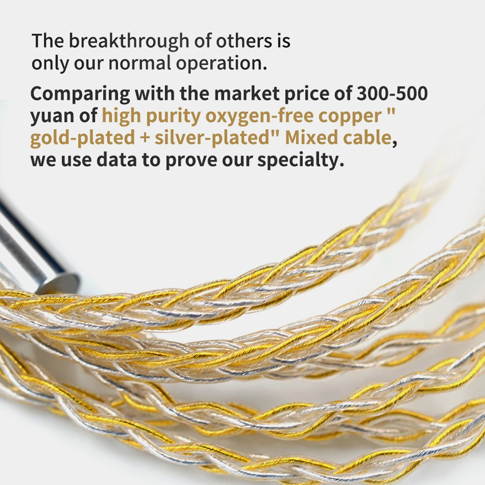 Сменный кабель в оплетке золотистый серебристый медный 3 5 мм 2-контактный для