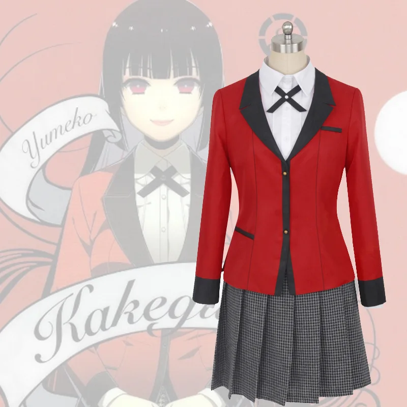 Аниме Kakegurui Yumeko Jabami Twin Костюмы для косплея Японская школьная форма девочек