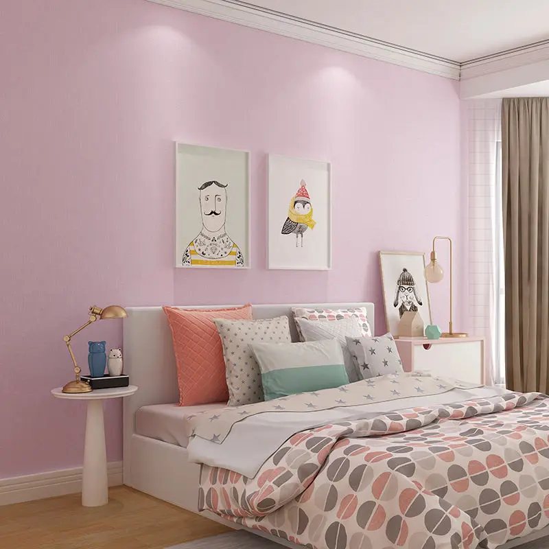 

Family wallpaper self-adhesive waterproof wallpaper linen pattern mildew solid color dormitory bedroom children's room paper