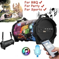 new outdoor portable subwoofer column bluetooth compatible speaker wireless powerful sports speakers fm mp3 player scalable