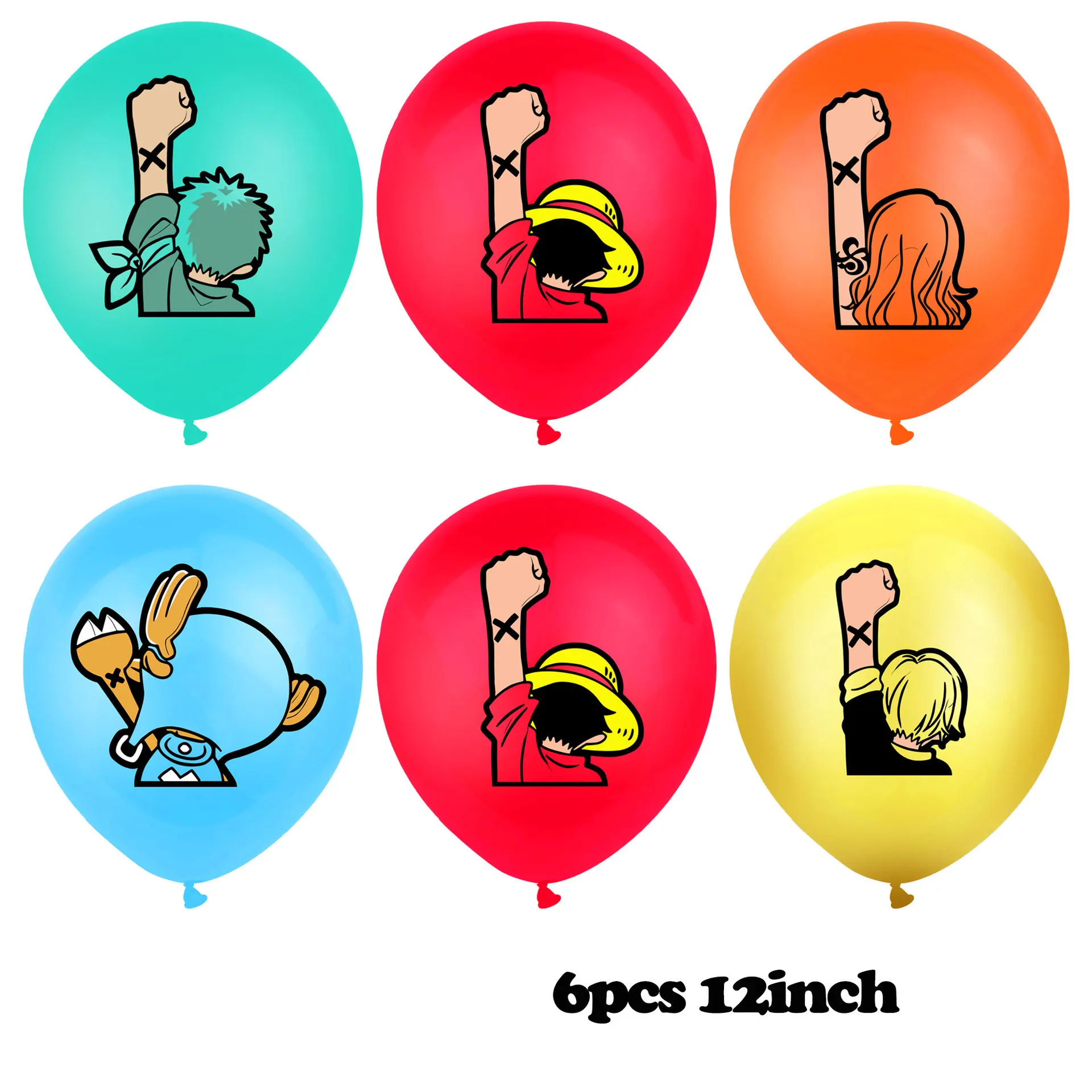 

1Set Birthday Balloons Kids Party Decoration Baby Shower Balloons Happy Birthday Banners Anime One Piece Theme Cupcake Toppers