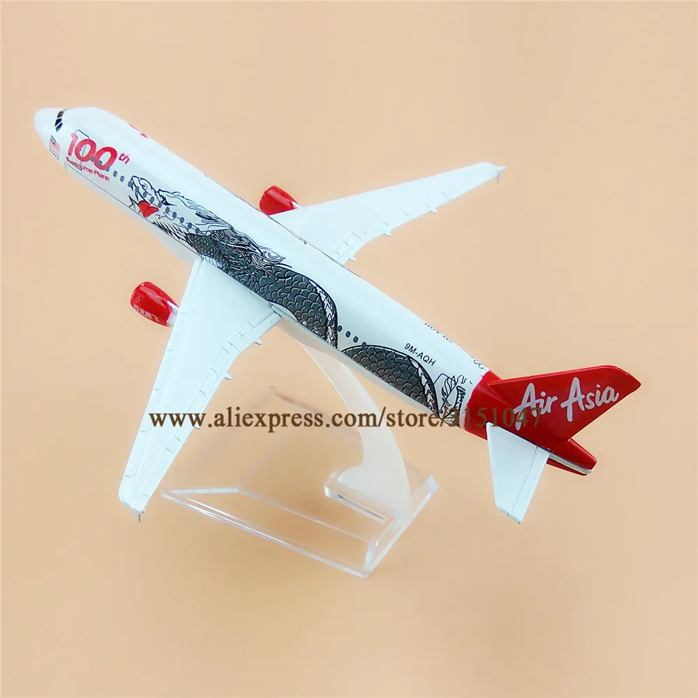 16 см Малайзия Air Asia 100th Dragon Airbus 320 A320 Airlines модель самолета металлическая литая Airways