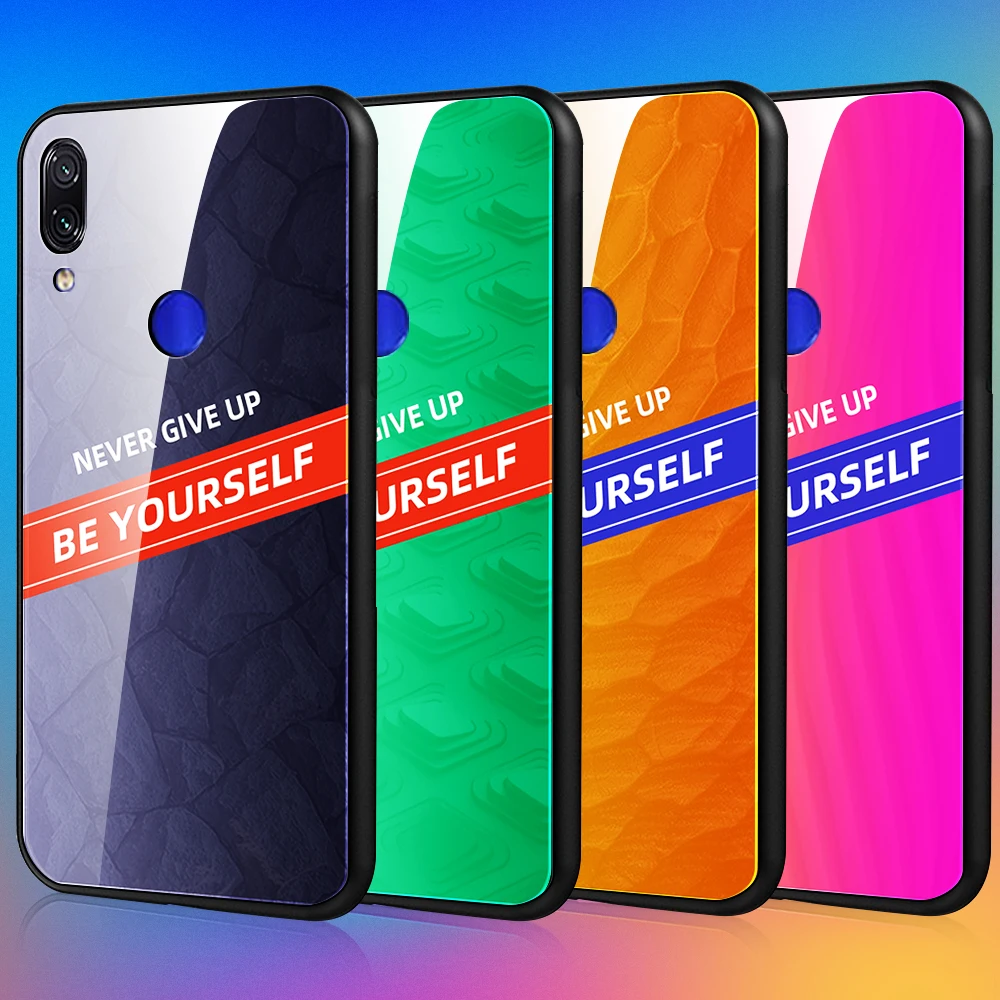 Стеклянный чехол для Xiaomi Redmi 7 Note 8 Pro 7A красочный крутой защитный из закаленного