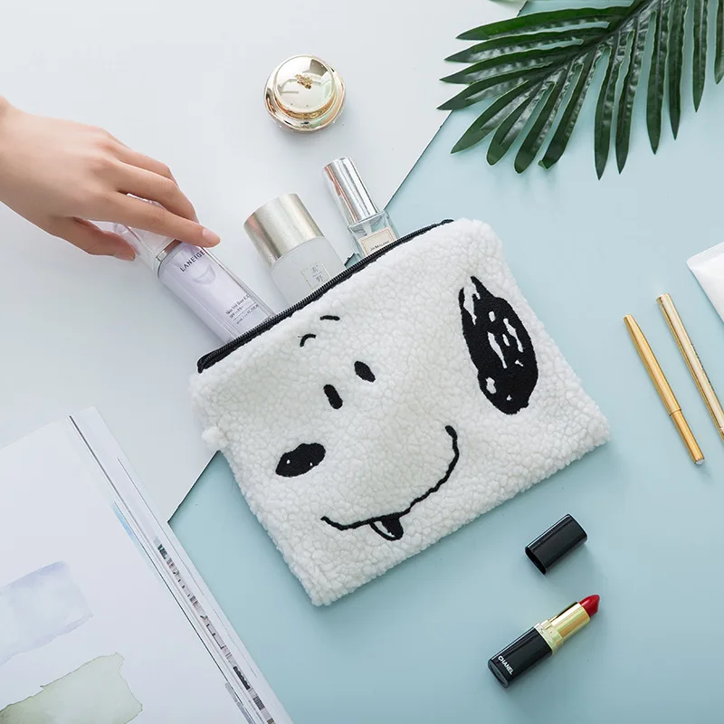 PURDORED 1 Pc Cute Animal Makeup Bag Soft Lamb Wool Women Cosmetic Zipper Travel Female Make Up Pouch Student Pencil | Багаж и сумки