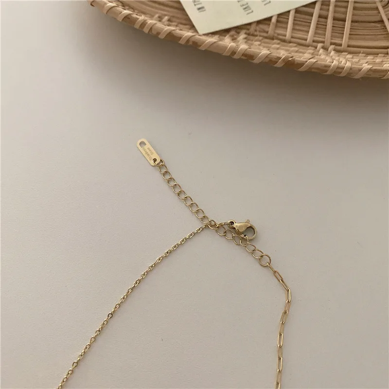 

New Vintage Antique Titanium Steel Metal Black Sky Moon Star Square Pendant Clavicle Chain Neckalce for Women Party Jewelry