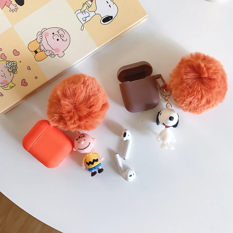 Мультфильм моя мелодия cinnamoroll Charlie коричневая собака плюшевый шар брелок силиконовый чехол для AirPods 1 2 Bluetooth наушники чехол coque