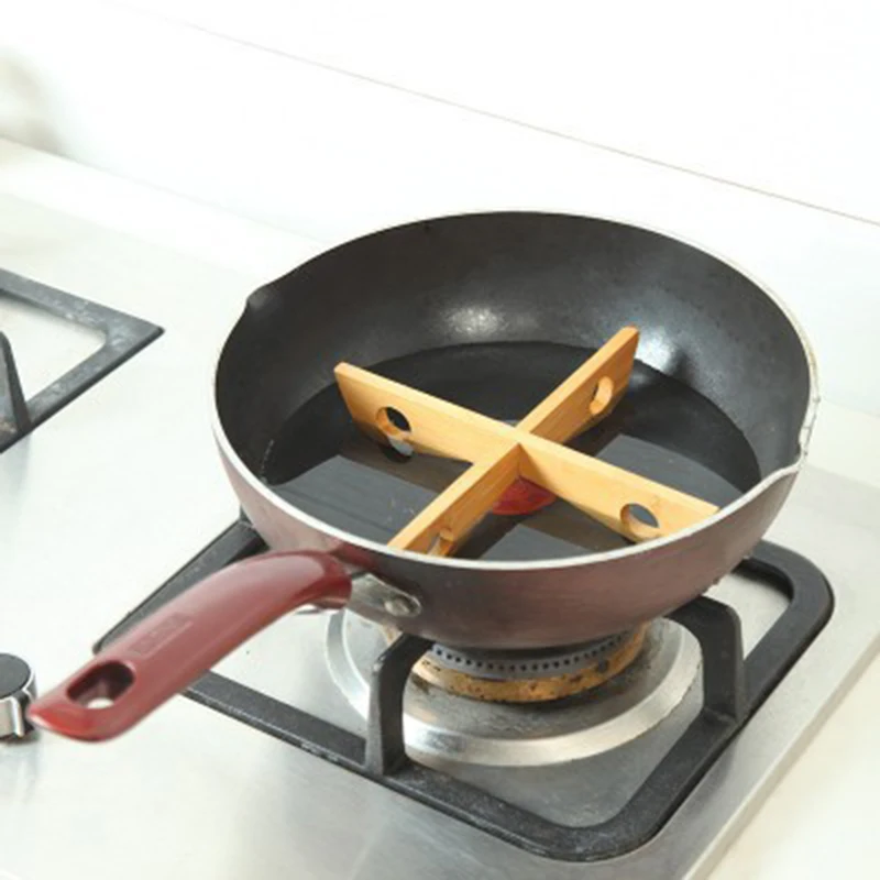 Стойка для подноса съемный деревянный коврик стола кухонный горшок