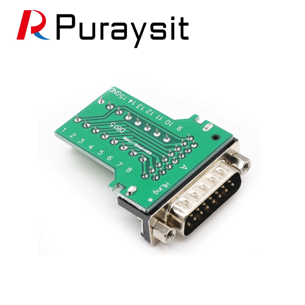 Разъем Puraysit DB15 15-контактный адаптер для коммутационной платы штекерный разъем