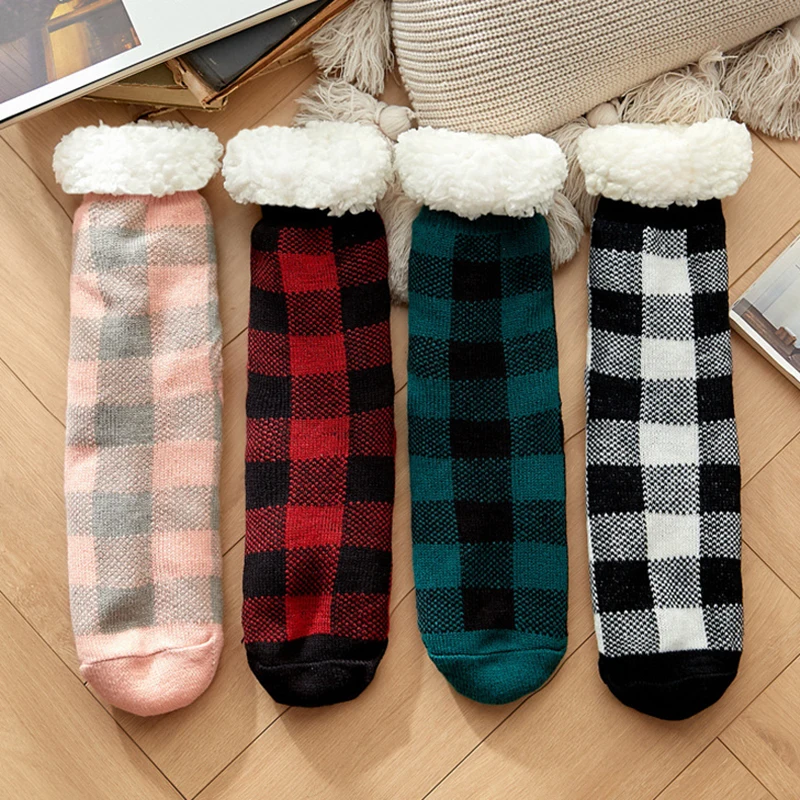 

Fuzzy Socks Cute Colorful Warm Plush Soft Slipper Sock Sleep Stocking For Women Girls Christmas Sock Party Supplies LXH