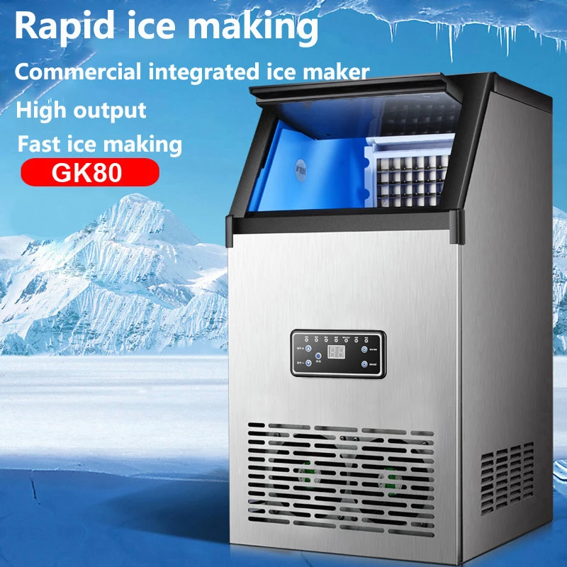 Máquina comercial inteligente para hacer cubitos de hielo, electrodomésticos de 110V/220V y 80KG, para hacer té y leche, electrodomésticos congelados para el hogar y la cocina