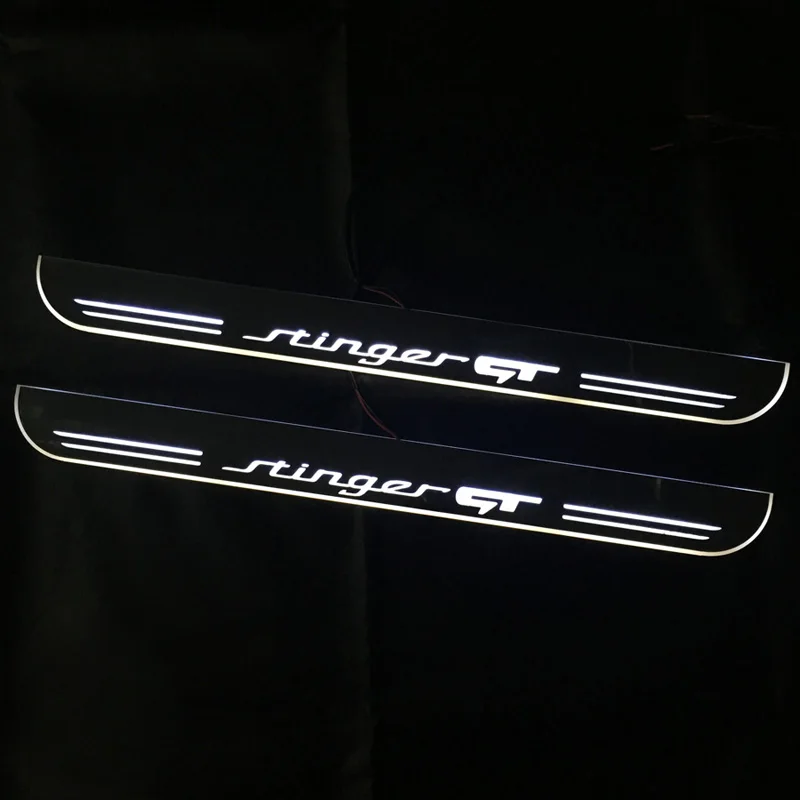 

LED Car Pedal Light Logo Custom For Kia Stinger GT 2018 2019 2020 Pathway Welcome Scuff Lights Door Moving Step Lamps
