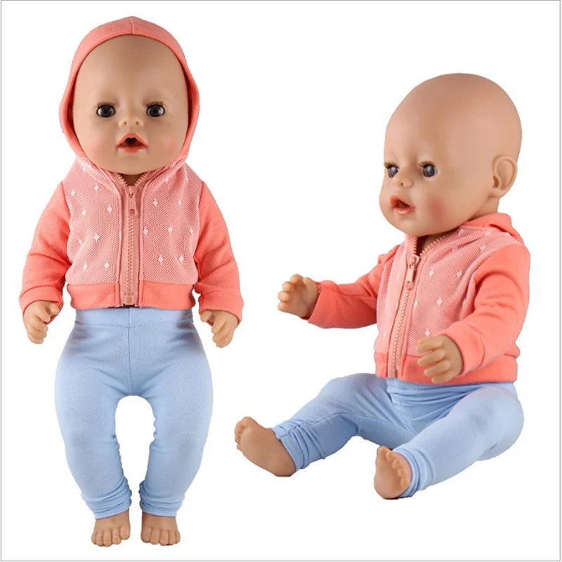 Одежда для куклы 18 дюймов 43 см розовая куртка новорожденных розовые синие штаны