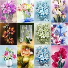 CHENISTORY полностью квадратная круглая алмазная живопись, цветы лилии для взрослых, вышивка, мозаика ручной работы, домашний декор, Алмазное искусство