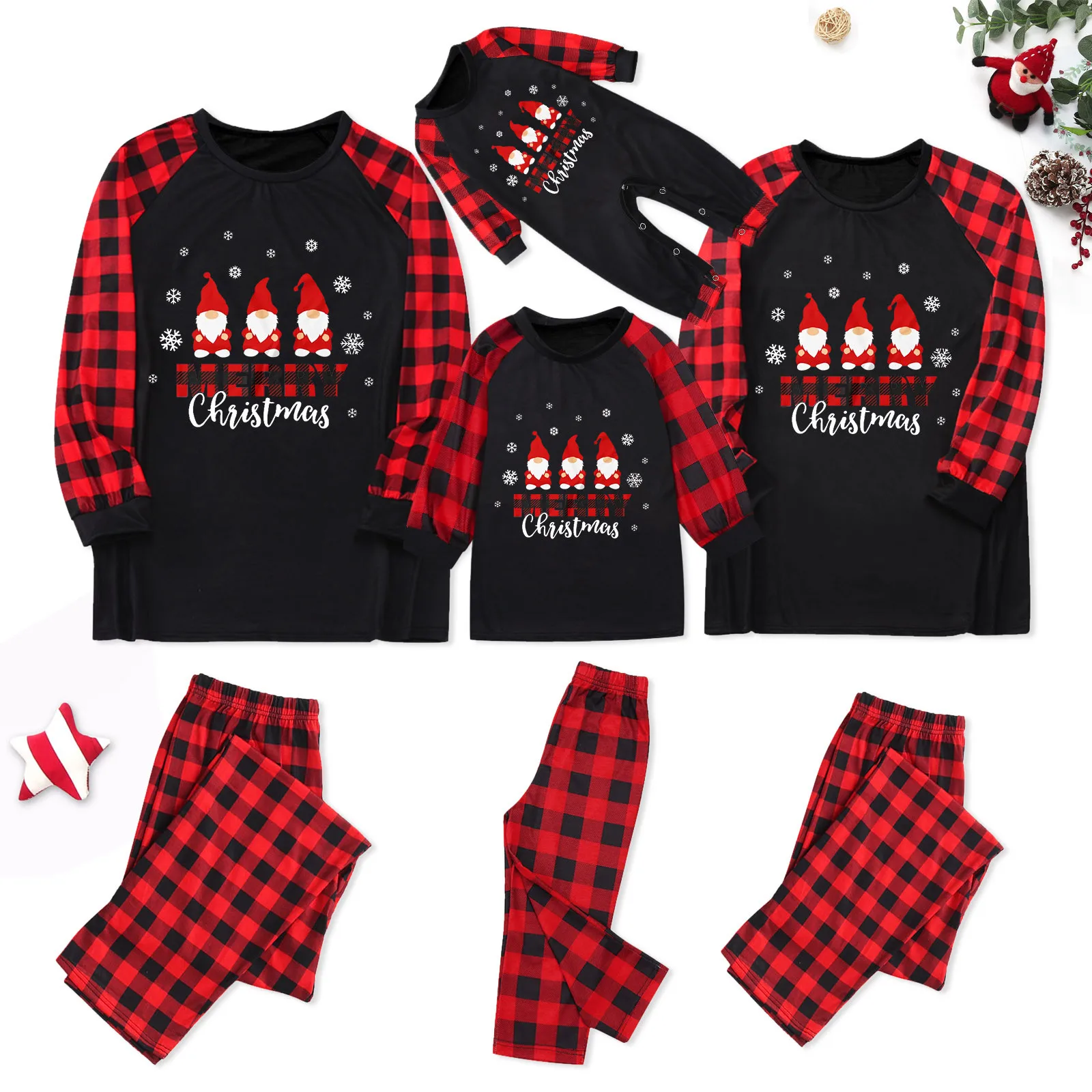 

Family Matching Pajamas Sets Children Sleepwear Kids Cotton Pyjamas Santa Claus Family Christmas Pajamas Boys Girls Sets