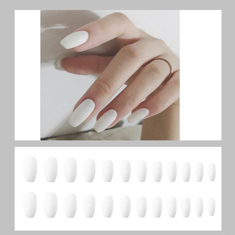 

Fake Nails Wearing a Detachable Nail Stickers Clear Set Full Frosted Personality Waterproof Ballet Kiss French