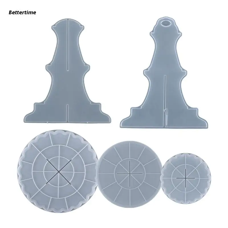 

B36D 3 Tier Resin Tray Mold DIY Crystal Epoxy Resin Mould Cake Stand Silicone Mold