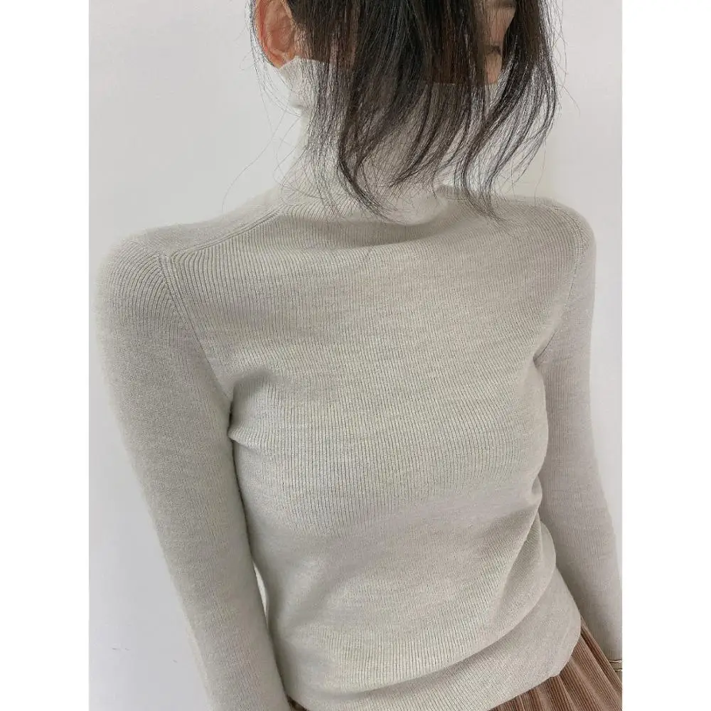 

Sweater Woman 2020 new autumn and winter long sleeves with a slim bottom blouse half turtleneck sweater XBA203-XBA206