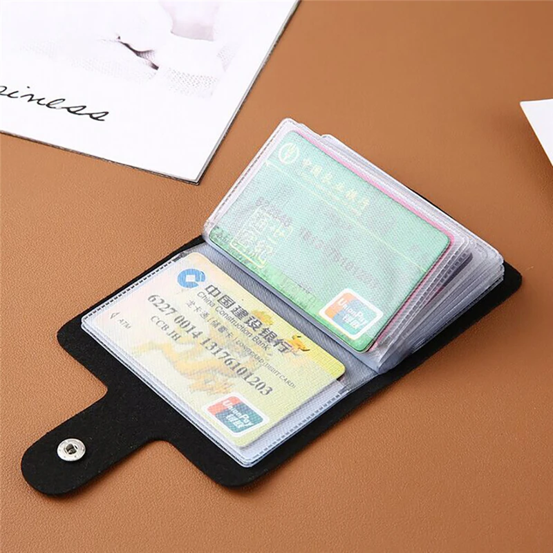 

Fashion Men Women Leather Credit Card Holder Case Card Wallet Business Card 24 Bit Thick material, strong Ness fresh A50
