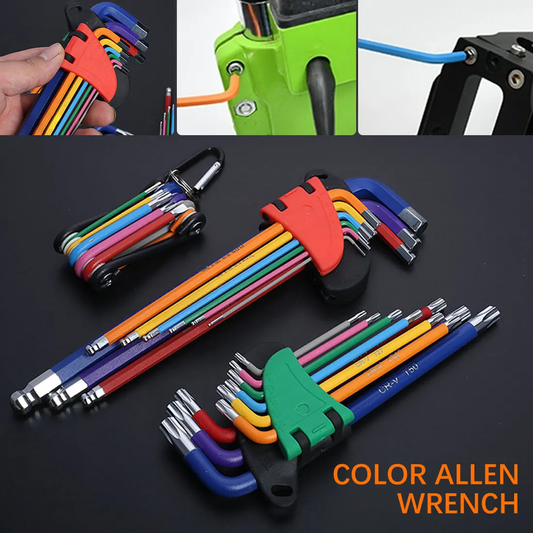 

9Pcs Allen Key Set Hex Wrench Screwdriver Set Hexagon Spanner Universal Ball End Torx Star Keys Tool L Type Hand Tools Kit