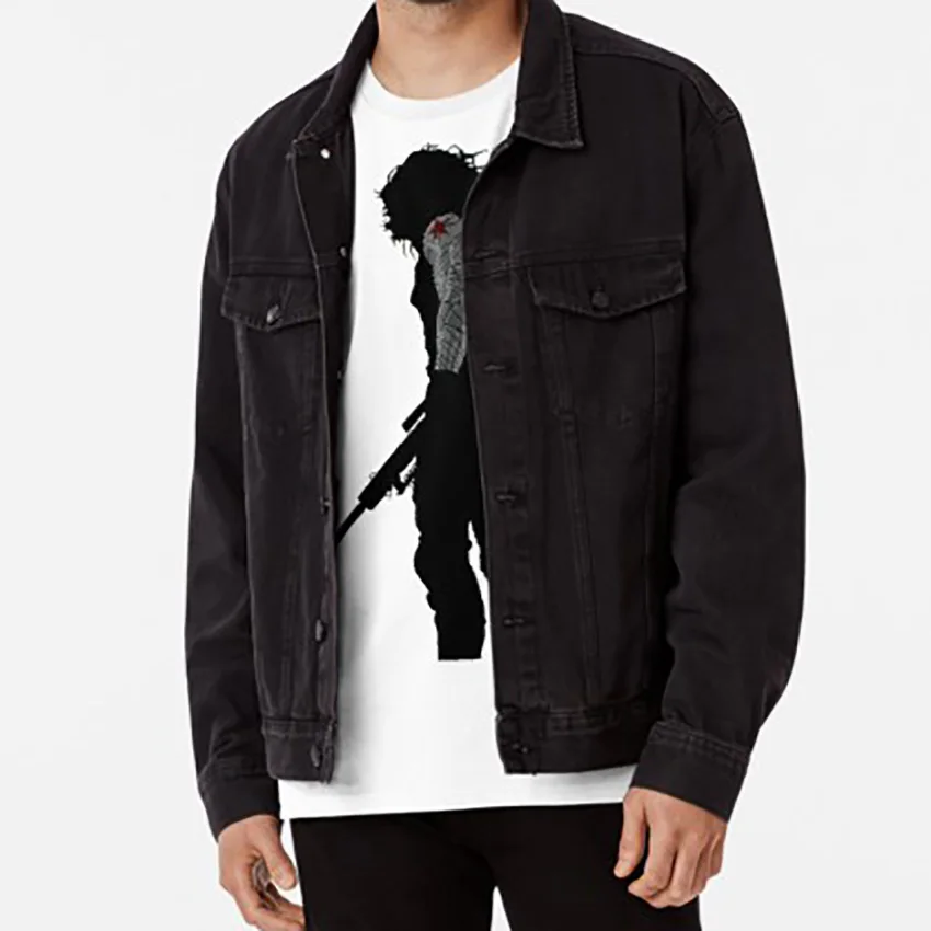 Зимний Солдат силуэт Футболка Капитан Америка Гражданская война Стив Роджерс bucky