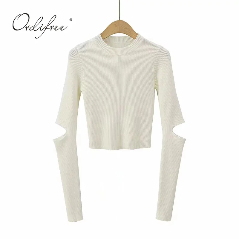 Ordifree 2020 осенне-зимние женские свитера и пуловеры трикотажные топы с длинным