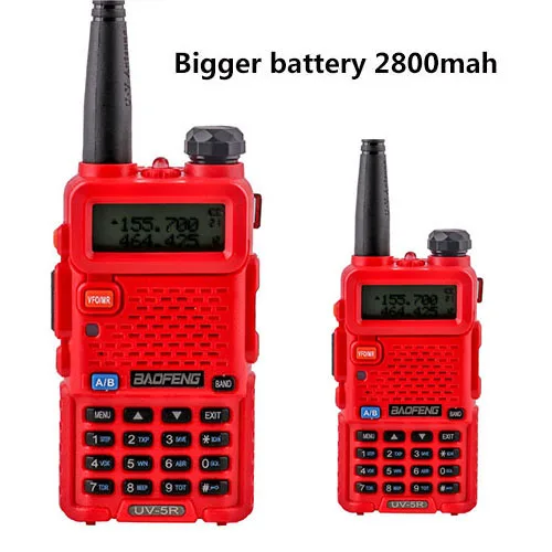 2 шт. BAOFENG UV-5R v5r hf трансивер для прогулки разговора vox sos светодиодный фонарик fm радио связь 10 км Охота 2 способ радио - Цвет: 2pcs red standard