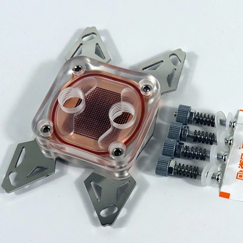 Компьютер CPU кулер блок водяного охлаждения медная база POM Крышка для LGA 1155 2011 AMD AM4