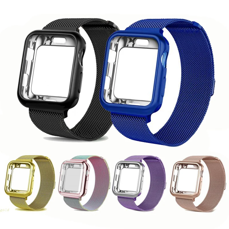 Чехол + ремешок для часов apple watch 4 полоса 40 мм 44 (наручных iwatch 5) Watch 1/2/3 42 38 Миланская
