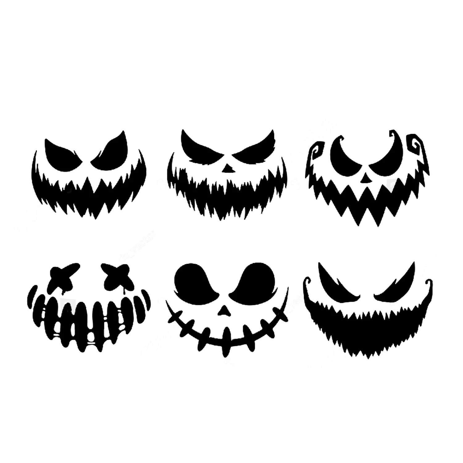 6Pcs Scary Grimace Smiley Face Metal Cutting Dies Trick or Treat Halloween Set Stencil For DIY Scrapbook Gift Card Craft Decor