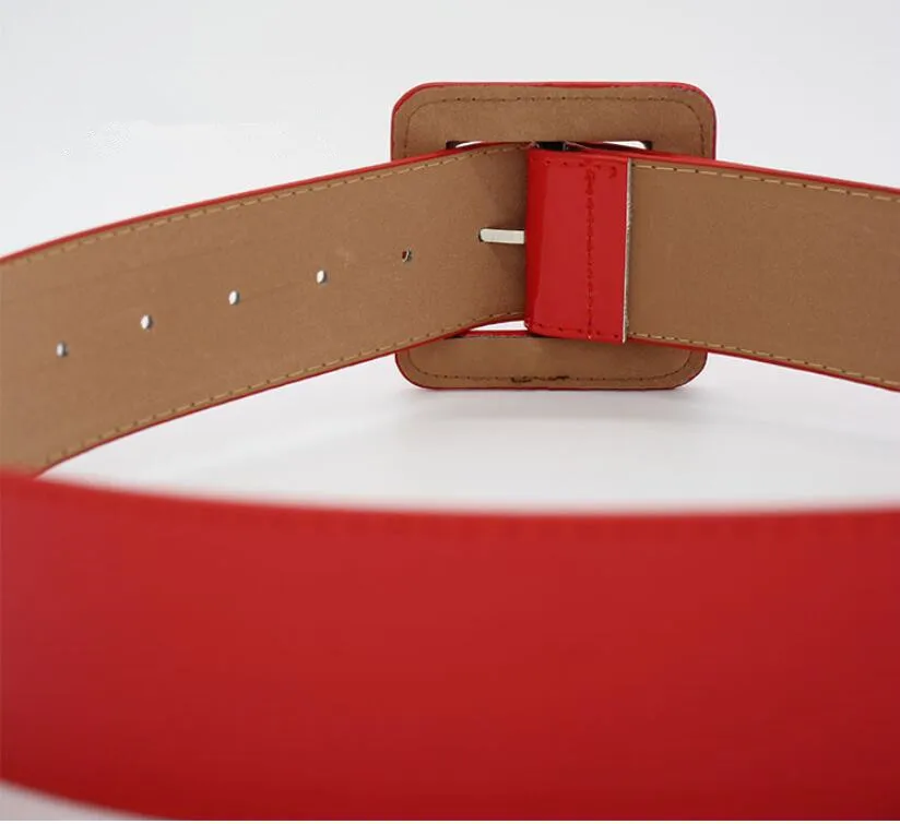 Summer fashion female belts New Designer patent leather waist band Waist sealing wide red needle buckle ladies casual dress belt