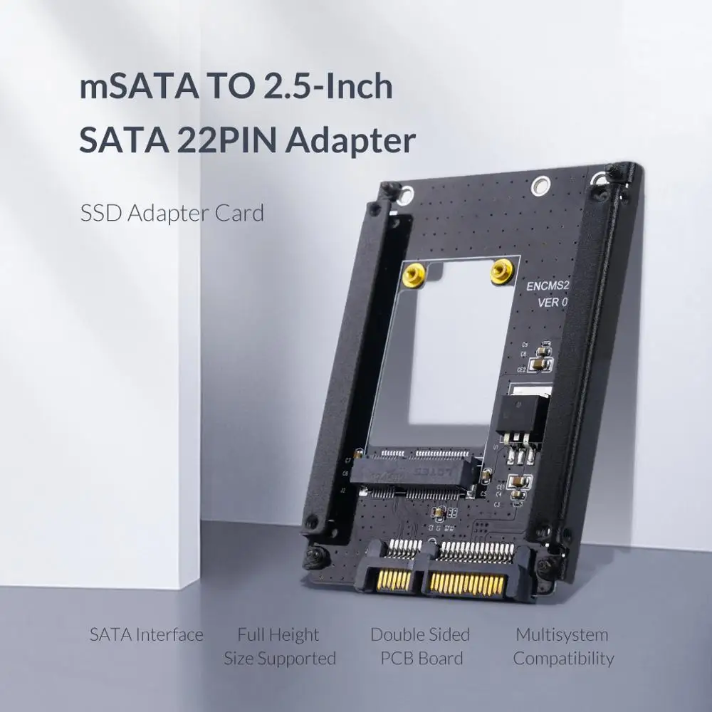 Адаптер ORICO с mSATA на 2 5 &quotSATA 22PIN адаптер SSD поддерживаемая высота SATA3 для 25X30 |