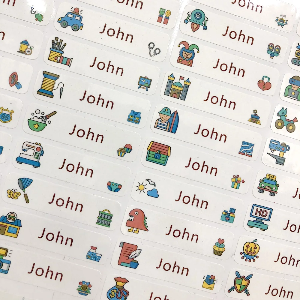 80Pcs Boy Robot Name Stickers Custom Waterproof Pen Labels Personalized Cartoon Tags For School Supplies Stationery Scrapbooking | Дом и сад