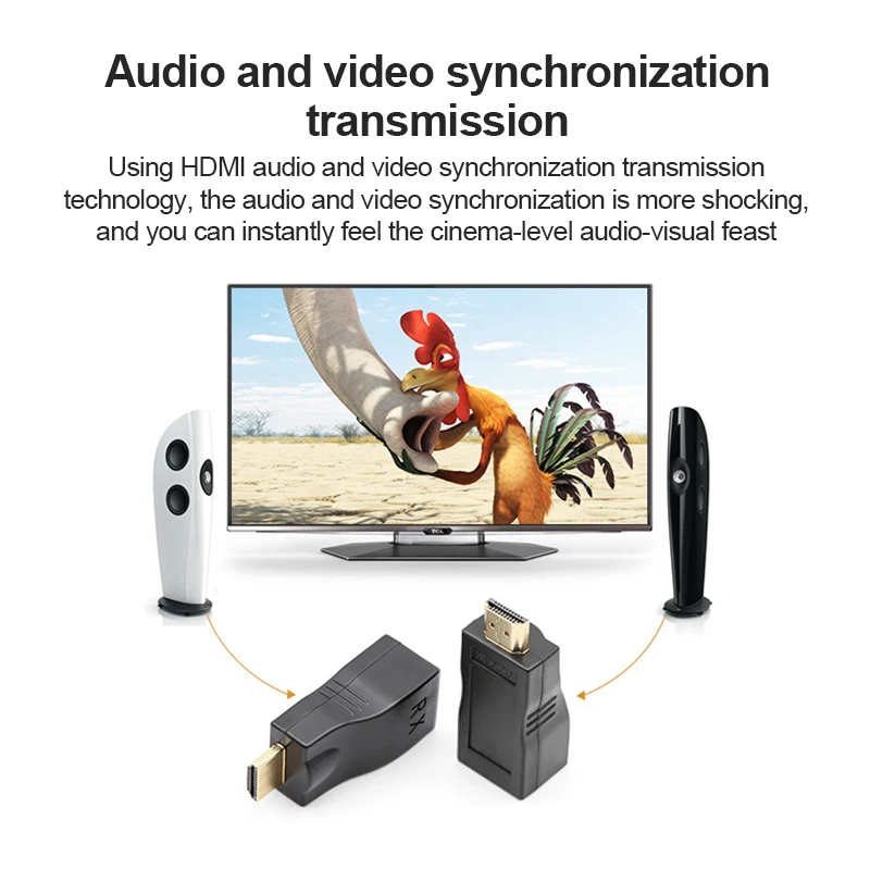 4k * 2k адаптер сигнала Rj45 HDMI совместимый удлинитель до 30 м в длину более Cat5e/6 Utp