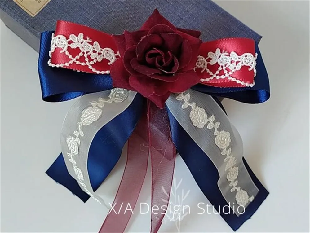 Заколка для волос в готическом стиле кружевная черная шляпка с бантом заколка