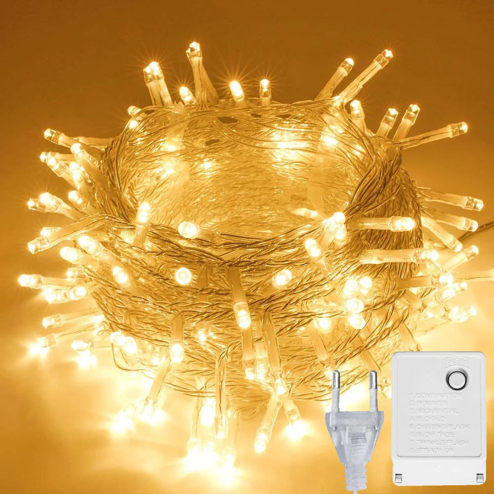 

20m 200LED String Lights 2022 Merry Christmas Tree Garland Ornaments Decorations for Home Indoor Outdoor Xmas New Year Festoon