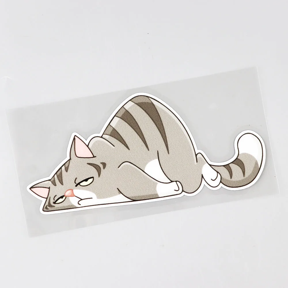 Наклейка ПВХ уставший Кот лежащий на животе YJZT 17 3 см × 7 11C-0023 |