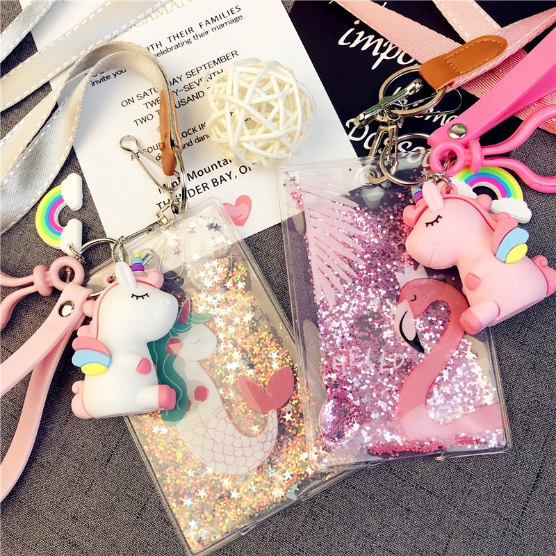 2020 Sharkbang Bling Kawaii Единорог фламинго кредитный держатель для карт чехол банковских