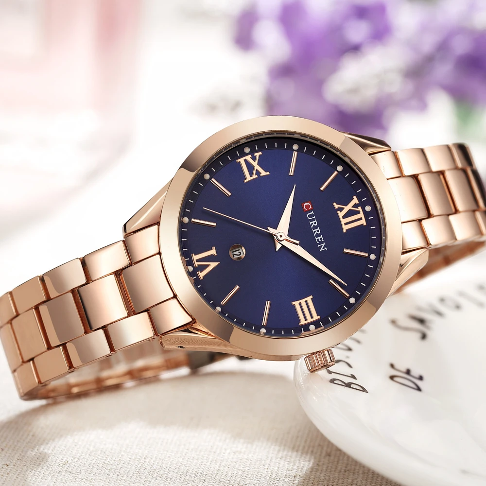 hot fashion ladies watches top brand luxury female clock rose gold stainless steel bracelet quartz watch women curren watches free global shipping