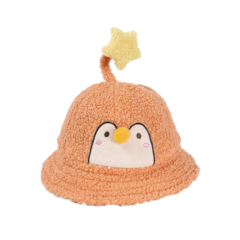 

New Fashion Penguin Stars Tentacles Baby Winter Hats Korean Lambskin Warm Children Fisherman Hats Children's Knitted Hats
