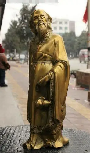306 Chinese Brass Ancient Poet Libai Li Bai li po Drink Wine Gourd Cucurbit Statue | Дом и сад