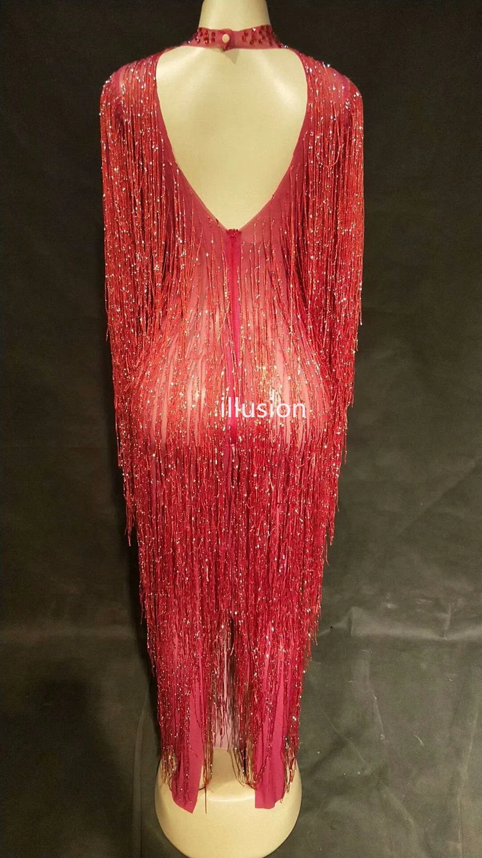 Женское длинное вечернее платье с бахромой 6 цветов | Тематическая одежда и